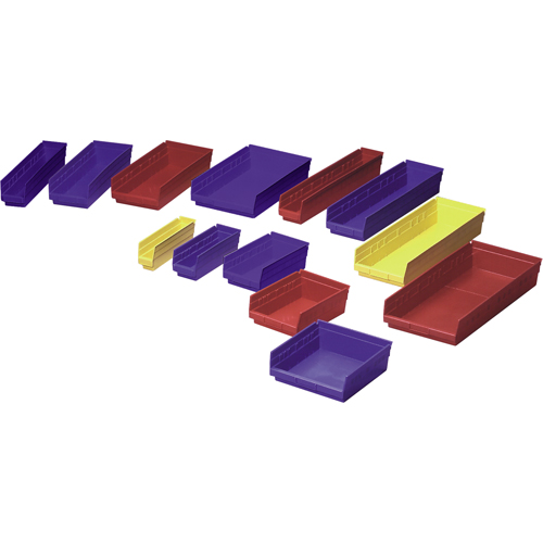 Bacs de rangement pour tablettes, 8-3/8" la x 4" H x 17-7/8" p, Bleu, Capacit&eacute; 40 lb M & M Nord Ouest Inc