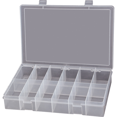 Boîtes &agrave; compartiments compactes en polypropyl&egrave;ne, 13-1/8" la x 9" p x 2-5/16" h, 12 compartiments M & M Nord Ouest Inc