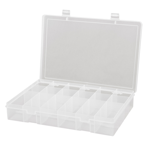 Boîtes &agrave; compartiments compactes en polypropyl&egrave;ne, 13-1/8" la x 9" p x 2-5/16" h, 18 compartiments M & M Nord Ouest Inc