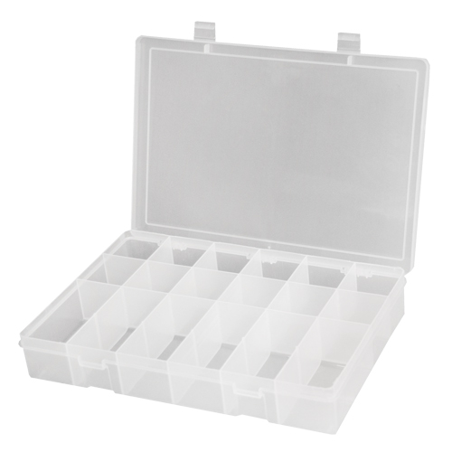 Boîtes &agrave; compartiments compactes en polypropyl&egrave;ne, 11" la x 6-3/4" p x 1-3/4" h, 18 compartiments M & M Nord Ouest Inc