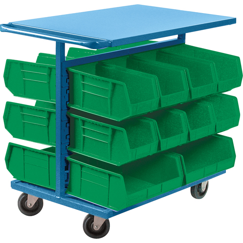 Bin Cart with Bins, Double-sided, 20 bins, 24" W x 38-1/2" D x 36-1/2" H M & M Nord Ouest Inc