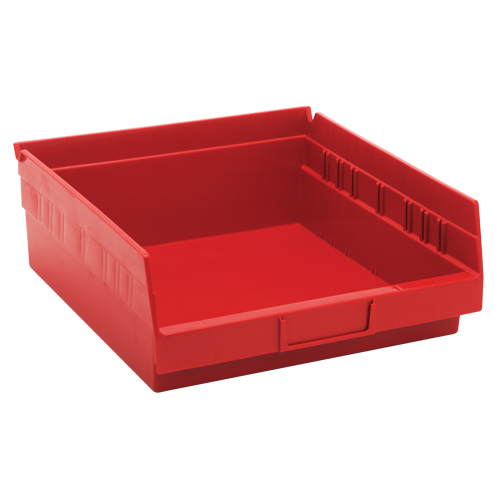 Shelf Bins, 11-1/8" W x 4" H x 11-5/8" D, Red, 30 lbs. Capacity M & M Nord Ouest Inc