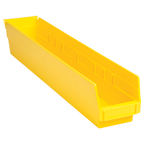Bacs de rangement pour tablettes, 4-1/8" la x 4" H x 23-5/8" p, Jaune, Capacit&eacute; 50 lb M & M Nord Ouest Inc