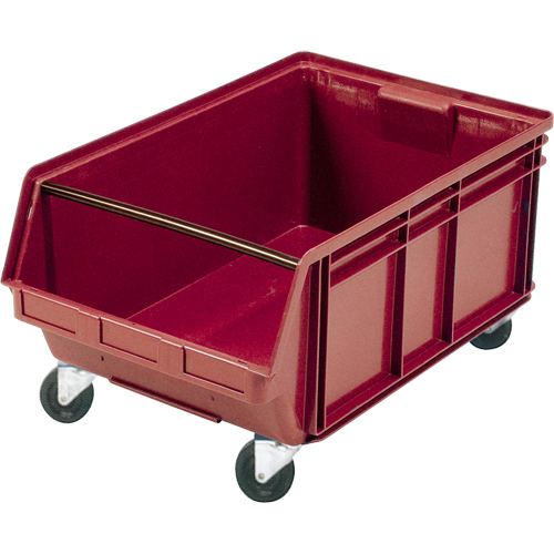 Bac g&eacute;ant empilable et mobile, 11-7/8" ha x 18-3/8" la x 29" p, Capacit&eacute; de 150 lb, Rouge M & M Nord Ouest Inc
