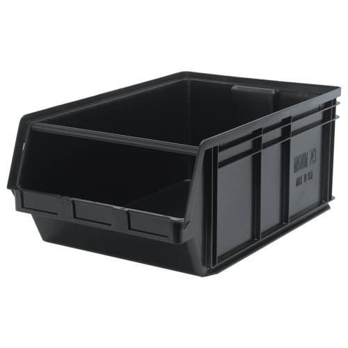 Recycled MAGNUM Bin, 11-7/8" H x 18-3/8" W x 29" D, 150 lbs. Capacity, Black M & M Nord Ouest Inc