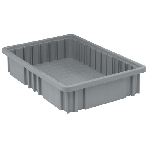 Divider Box&reg; Containers, Plastic, 16.5" W x 10.9" D x 3.5" H, Grey M & M Nord Ouest Inc