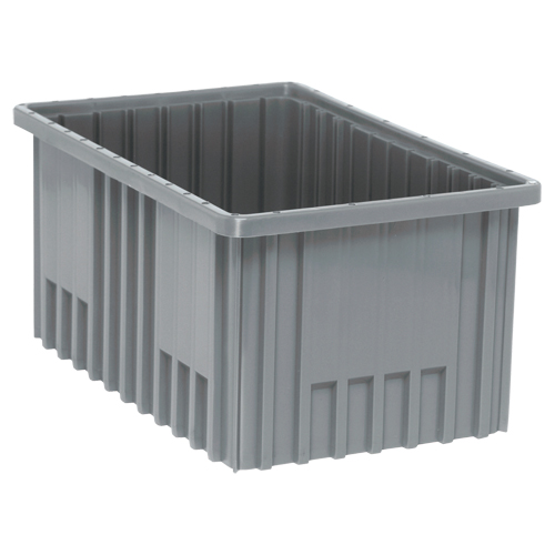 Divider Box&reg; Containers, Plastic, 16.5" W x 10.9" D x 8" H, Grey M & M Nord Ouest Inc