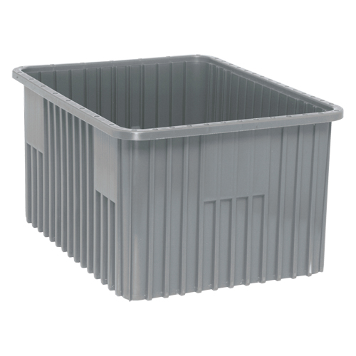 Divider Box&reg; Containers, Plastic, 22.5" W x 17.5" D x 12" H, Grey M & M Nord Ouest Inc