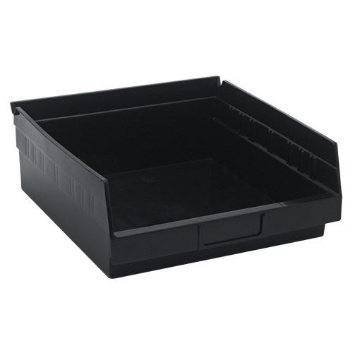 Economy Shelf Bin, 11-1/8" W x 4" H x 11-5/8" D, Black M & M Nord Ouest Inc