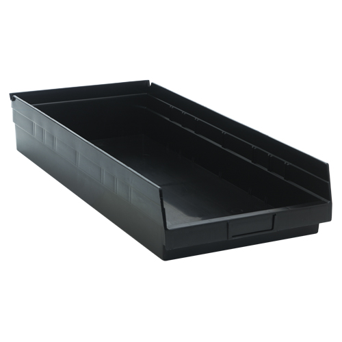 Bac pour &eacute;tag&egrave;re &eacute;conomique, 11-1/8" la x 4" H x 23-5/8" p, Noir, Capacit&eacute; 60 lb M & M Nord Ouest Inc
