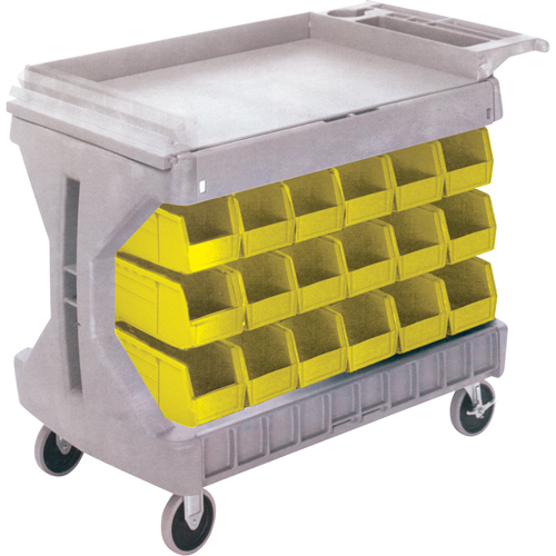 PROCART A/36 BACS JAUNE# CB101, &agrave; deux c&ocirc;t&eacute;s, 36 bacs, 45-5/18" la x 24" p x 34-3/4" h M & M Nord Ouest Inc