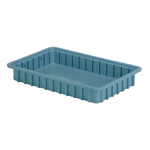 Divider Box&reg; Containers, Polyethylene, 16.5" W x 10.9" D x 2.5" H, Light Blue M & M Nord Ouest Inc