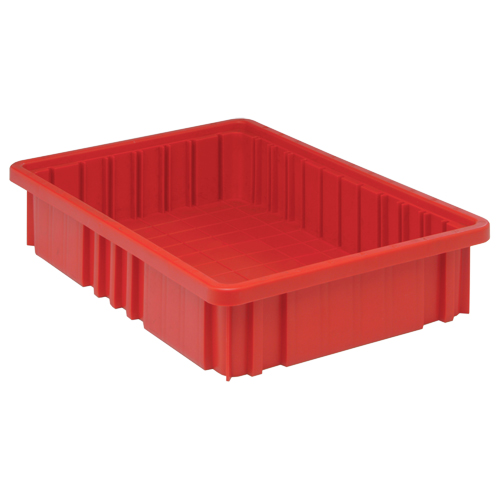 Divider Box&reg; Containers, Plastic, 16.5" W x 10.9" D x 3.5" H, Red M & M Nord Ouest Inc