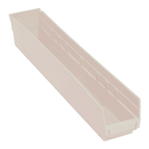 Economy Shelf Bin, 4-1/8" W x 4" H x 23-5/8" D, Ivory M & M Nord Ouest Inc
