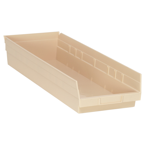 Bac pour &eacute;tag&egrave;re &eacute;conomique, 8-3/8" la x 4" H x 23-5/8" p, Ivoire, Capacit&eacute; 60 lb M & M Nord Ouest Inc