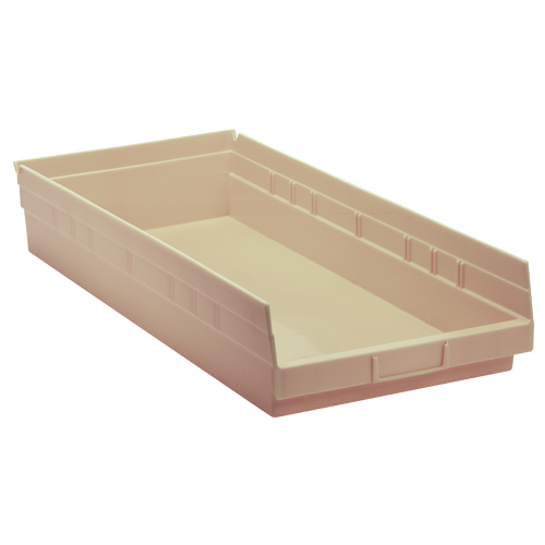 Bac pour &eacute;tag&egrave;re &eacute;conomique, 11-1/8" la x 4" H x 23-5/8" p, Ivoire, Capacit&eacute; 60 lb M & M Nord Ouest Inc