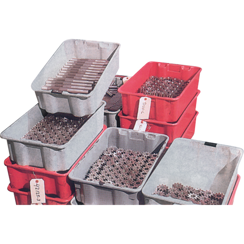 Stack-N-Nest&reg; Plexton Containers, 14.8" W x 24.3" D x 5.1" H, Red M & M Nord Ouest Inc