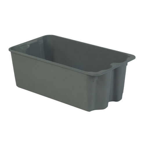 Stack-N-Nest&reg; Plexton Containers, 16.9" W x 30.6" D x 11.1" H, Grey M & M Nord Ouest Inc