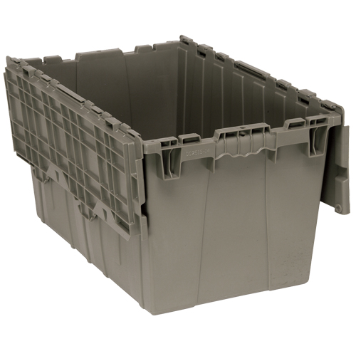 Bac de distribution avec couvercle &agrave; charni&egrave;res, 16-1/4" x 25-3/8" x 14-1/8", Gris M & M Nord Ouest Inc
