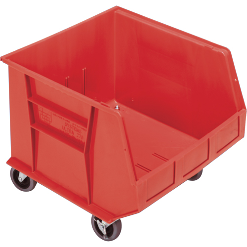 Mobile Bin, 14" H x 16-1/2" W x 18" D, 75 lbs. Capacity, Red M & M Nord Ouest Inc