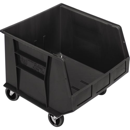 Mobile Bin, 14" H x 16-1/2" W x 18" D, 75 lbs. Capacity, Black M & M Nord Ouest Inc