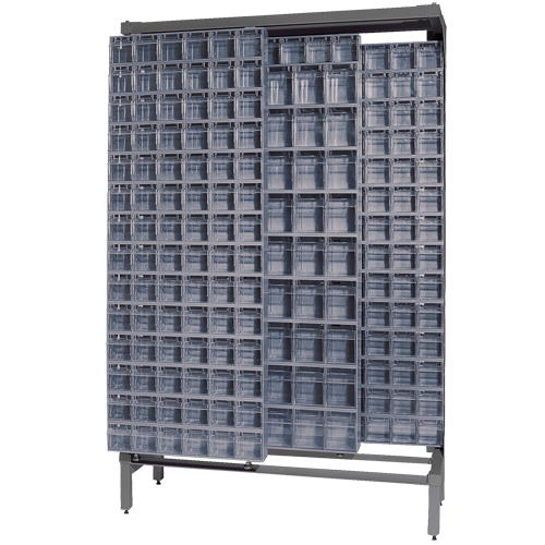 Syst&egrave;me de stockage &agrave; glissi&egrave;re &agrave; bacs basculants autonome, 48" la x 18" p x 77" h, 303 tiroirs M & M Nord Ouest Inc