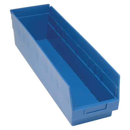 Store More Plastic Shelf Bins, 6-5/8" W x 6" H x 23-5/8" D, Blue, 90 lbs. Capacity M & M Nord Ouest Inc
