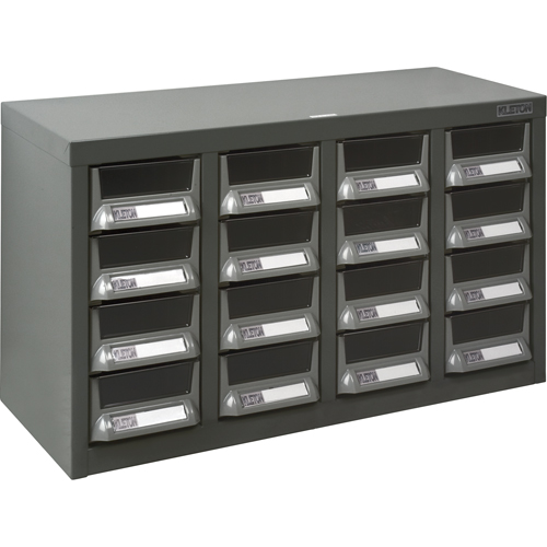 KPC-400 Parts Cabinet, Galvanized Steel, 16 Drawers, 23-1/10" x 8-7/10" x 13-4/5", Grey M & M Nord Ouest Inc