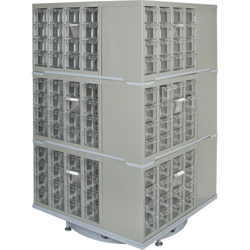 Heavy-Duty Industrial Carousel Drawer Cabinet, Steel, 192 Drawers, 27" W x 27" D x 48" H, Grey M & M Nord Ouest Inc