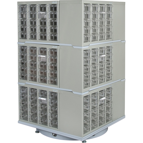 Armoire industrielle robuste avec carrousel &agrave; tiroirs, Acier, 240 tiroirs, 27" la x 27" p x 48" h, Gris M & M Nord Ouest Inc