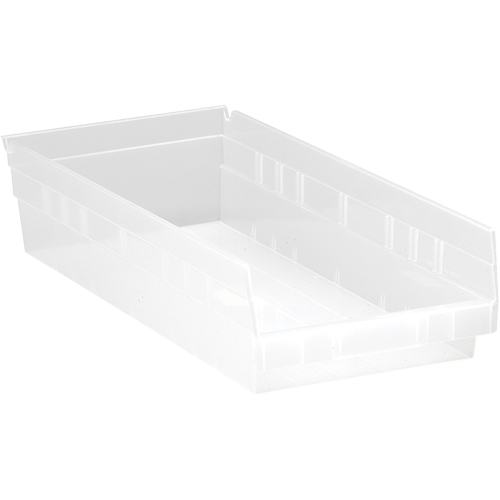 Bacs de rangement pour tablettes, 8-3/8" la x 4" H x 17-7/8" p, Transparent, Capacit&eacute; 40 lb M & M Nord Ouest Inc