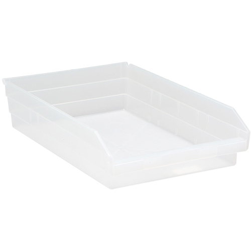 Bacs de rangement pour tablettes, 11-1/8" la x 4" H x 17-7/8" p, Transparent, Capacit&eacute; 40 lb M & M Nord Ouest Inc
