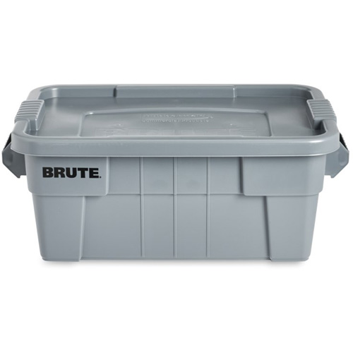 Brute Storage Tote with Lid, 27.88” D x 16.5” W x 10.7" H, 112 llbs. Capacity, Grey M & M Nord Ouest Inc