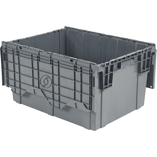 Contenants de distribution Flipak en plastique poly&eacute;thyl&egrave;ne (PE), 27,9" x 20,9" x 15,2", Gris M & M Nord Ouest Inc