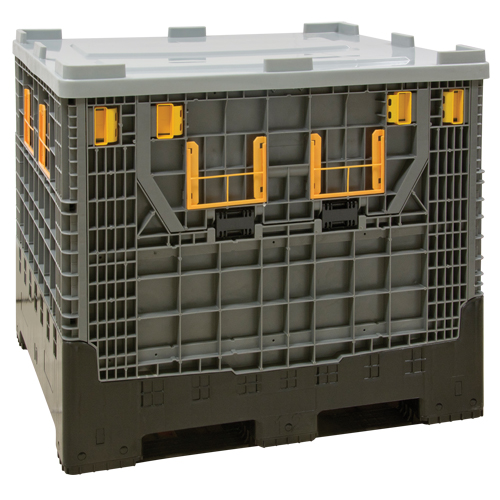 Collapsible Bulk Container, 47.2" L x 39.4" W x 39.4" H, Grey M & M Nord Ouest Inc