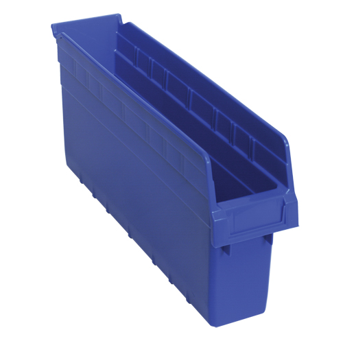 Store-Max Shelf Bins, 4-3/8" W x 8" H x 17-7/8" D, Blue, 56 lbs. Capacity M & M Nord Ouest Inc