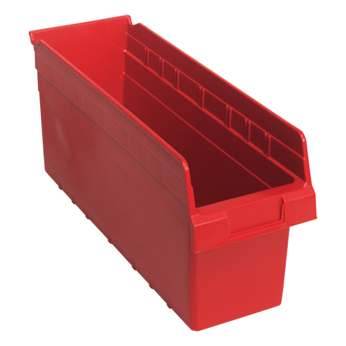 Bacs pour &eacute;tag&egrave;re Store-Max, 6-5/8" la x 8" H x 17-7/8" p, Rouge, Capacit&eacute; 56 lb M & M Nord Ouest Inc