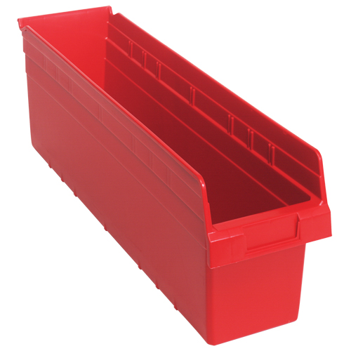 Bacs pour &eacute;tag&egrave;re Store-Max, 6-5/8" la x 8" H x 23-5/8" p, Rouge, Capacit&eacute; 68 lb M & M Nord Ouest Inc