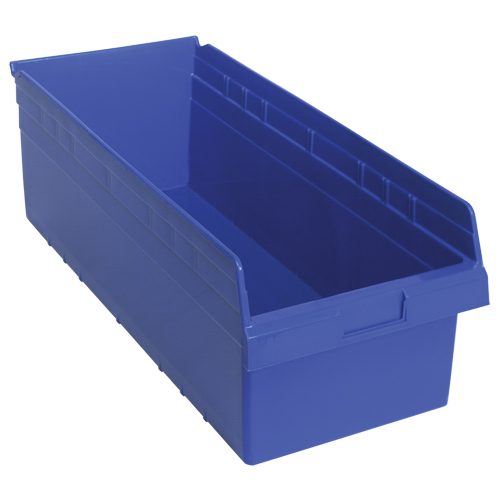 Store-Max Shelf Bins, 11-1/8" W x 8" H x 23-5/8" D, Blue, 68 lbs. Capacity M & M Nord Ouest Inc