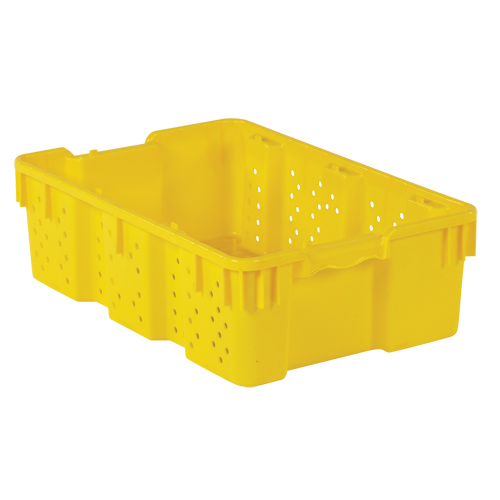 Contenant en plastique empilable Stack-N-Nest pour l'agriculture, 16" x 23,9" x 7,3", Jaune M & M Nord Ouest Inc
