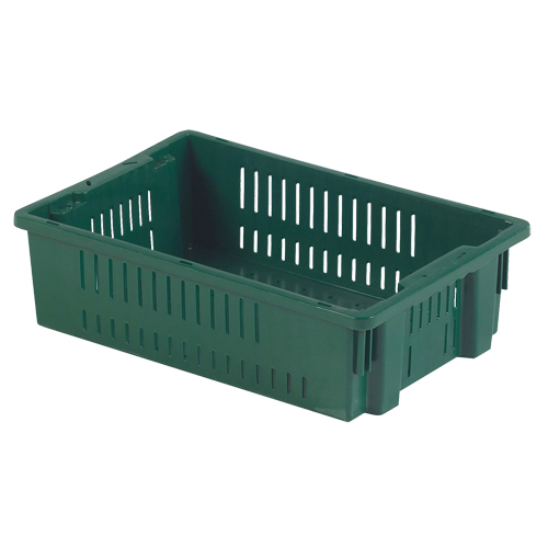 Contenant en plastique empilable Stack-N-Nest pour l'agriculture, 13,1" x 19,7" x 5,6", Vert M & M Nord Ouest Inc