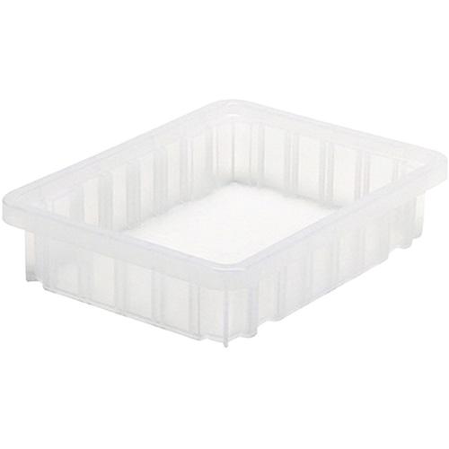Divider Box&reg; Container, Plastic, 10.875" W x 8.25" D x 2.5" H, Clear M & M Nord Ouest Inc
