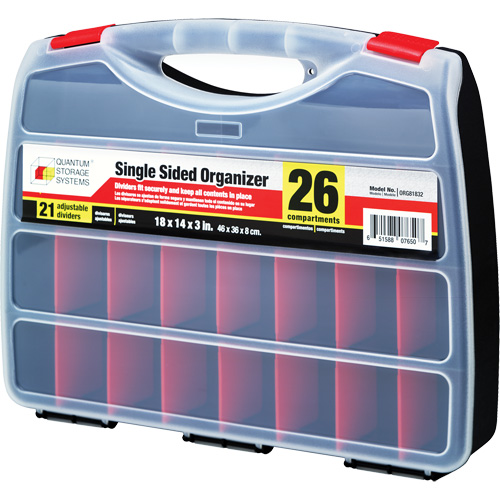Boîte &agrave; compartiments en plastique, 14" la x 18" p x 3" h, 26 compartiments M & M Nord Ouest Inc
