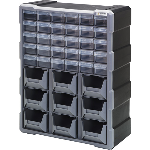 Drawer Cabinet, Plastic, 39 Drawers, 15" x 6-1/4" x 18-3/4", Black M & M Nord Ouest Inc