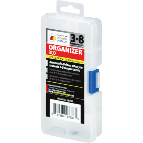 Plastic Compartment Box, 2.75" W x 5.5" D x 1.25" H, 8 Compartments M & M Nord Ouest Inc