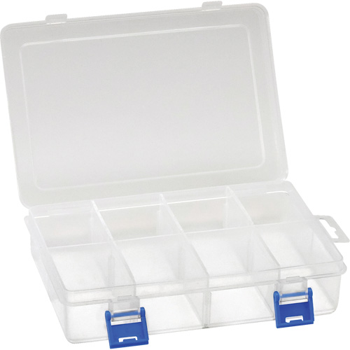 Boîte &agrave; compartiments en plastique, 5,5" la x 7,75" p x 1,75" h, 8 compartiments M & M Nord Ouest Inc