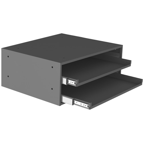 Grande glissi&egrave;re de stockage pour armoire &agrave; compartiments, Acier, 2 compartiments, 20" la x 15-15/16" p, 8-3/16" h, Gris M & M Nord Ouest Inc