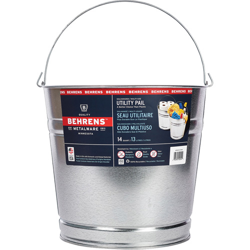 Pail, Galvanized Steel, 13 L M & M Nord Ouest Inc