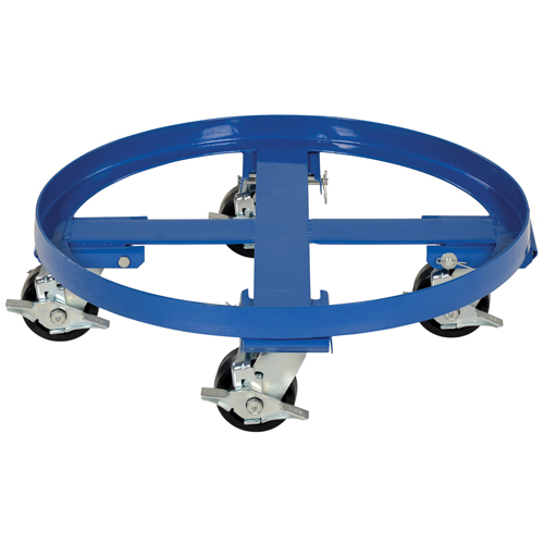 Socle roulant robuste pour baril, Acier, Capacit&eacute;e 2000 lb, Diam&egrave;tre 24-1/8", Roue en Ph&eacute;nolique M & M Nord Ouest Inc
