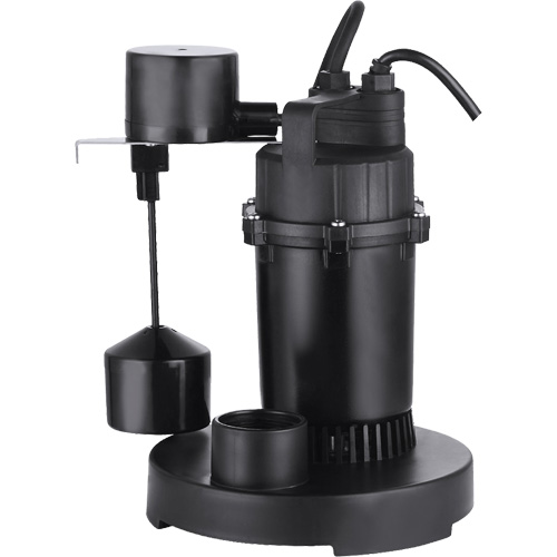 Thermoplastic Submersible Sump Pump, 2560 GPH, 115 V, 4.6 A, 1/3 HP M & M Nord Ouest Inc